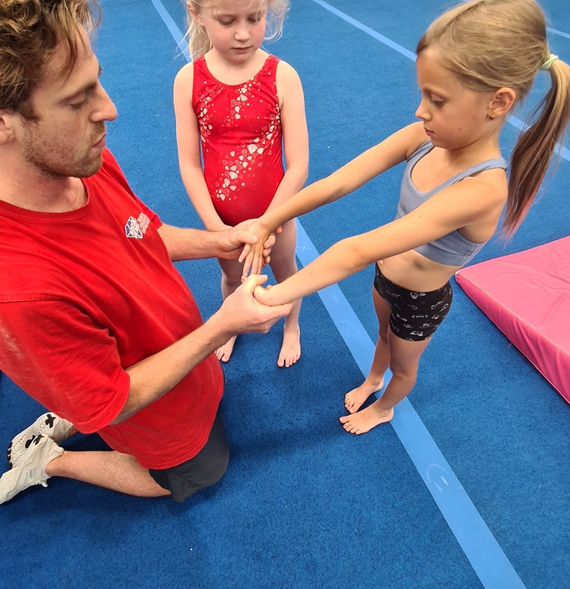 Gymnastics training session